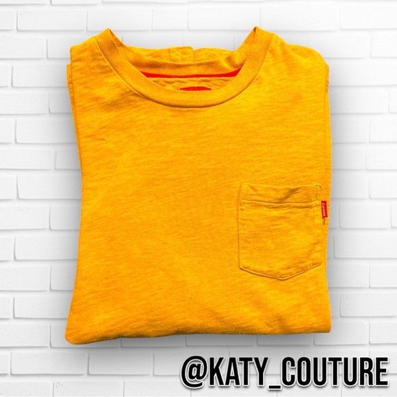 SUPREME F/W 2018 L/S POCKET TEE, MUSTARD,RARE COLOR, SIZE M, NWOT. - Picture 1 of 5